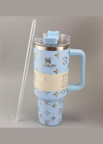 Термос термочашка Quencher H2.0 Tumbler з нержавіючої сталі 1,18 л Sky Blue Monogram KT6007841 Stanley (315833234)