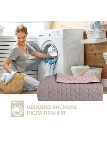 Покривало на ліжко Silhouette 220x240 двостороннє міцне стьобання тканини антиалергенне бежеве IDEIA (395010658)