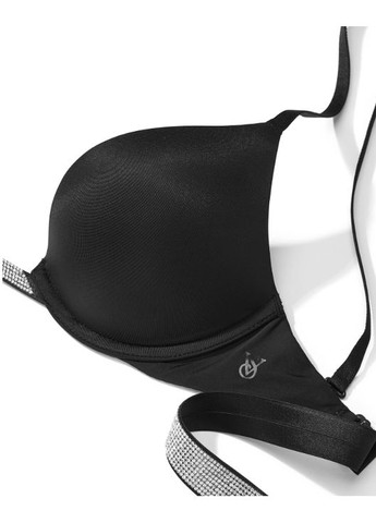 Чорний бюстгалтер відкритий bare plunge convertible shine bra чорний Victoria's Secret