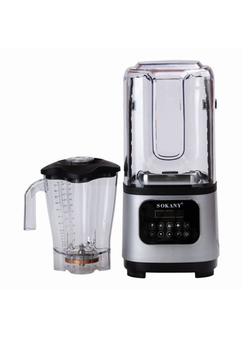 Блендер стаціонарний SK-03024 із чашею 2 л та звукоізоляцією 8000 Вт Сталь Sokany (360455170)
