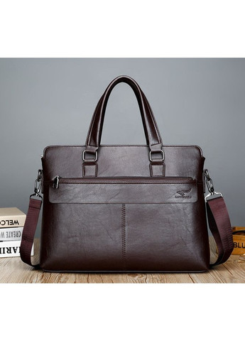 Чоловіча сумка для ноутбука еко шкіра коричнева портфель для роботи та навчання сумка-папка під планшет ProDobro (363259064)