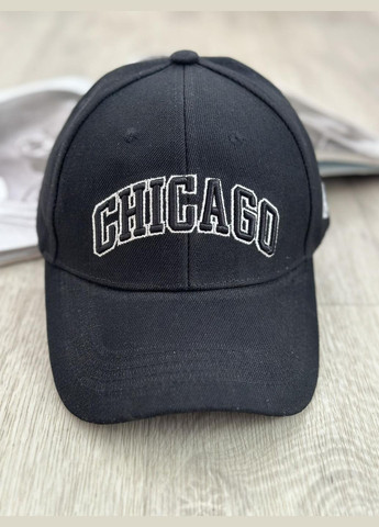Кепка бейсболка Чикаго (Chicago) Чорний з білим 56-61р (8022) No Brand (294205944)
