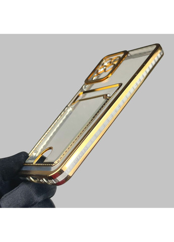 Чехол для Galaxy M32 4G (SM-M325F) с золотой окантовкой с карманом для карт на самсунг м32 золотой Samsung (366023007)