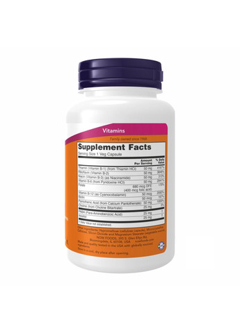 В-50, 100 рослинних капсул Now Foods (353378701)
