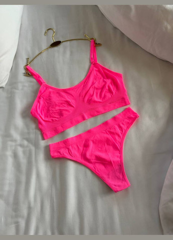 Розовый демисезонный базовый женский комплект белья No Brand
