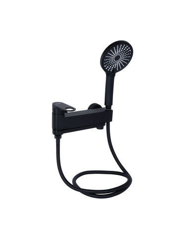 Смеситель для ванны Jay с поворотным изливом (с душевым гарнитуром) QTJAY260BLM45548 Black Matt Qtap 260 (322069683)