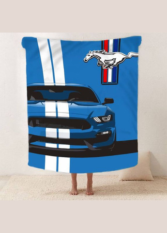 Плед 3D Синій Ford Mustang 12432 160х200 см FlexDress (364499478)