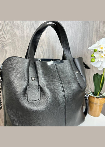 Класична жіноча сумка на плече з екошкіри з якісною підкладкою чорна (sku_1232) No Brand (330576281)