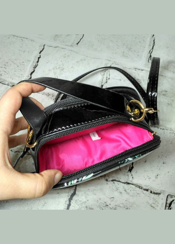 Сумочка дитяча для дівчинки лакова з ремінцем Єдиноріг 15,5х13х5 см Чорна No Brand (333832377)