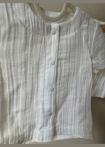 Белый летний костюм рубашка и шорты муслин с шортами No Brand Костюм