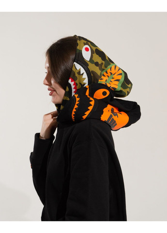 Толстовка чорна Bape A Bathing Ape Shark Black Full Zip Hoodie Mens (356677826)