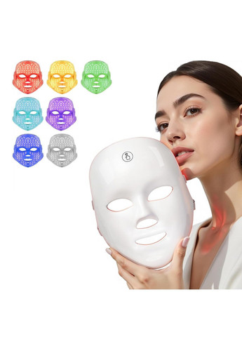 Світлодіодна маска для фотоомолодження та догляду за шкірою обличчя LED Light Beauty Instrument 7 кольорів світла No Brand (372184440)