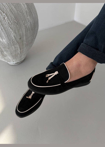 No Brand Стильні жіночі лофери лофери чорний з штучна замша, — демісезон (322478564)