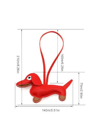 Брелок декоративний для ключів сумки Такса Червоний No Brand (361319537)