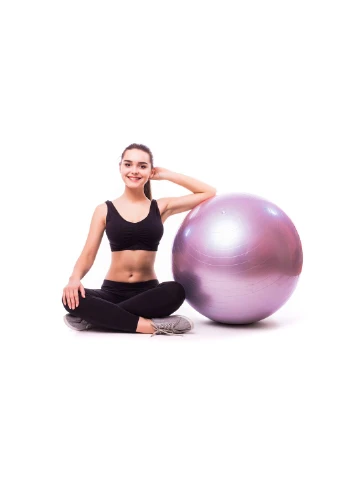 М'яч для фітнесу (фітбол) 4001 Ø65 cm Gymball Ліловий + помпа PowerPlay (401225909)