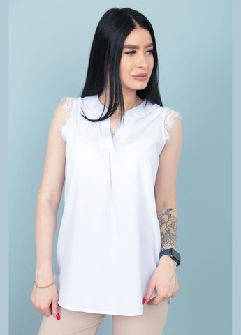 Біла літня блузка з мереживом Fashion Girl