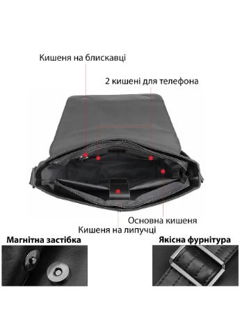 Сумка мужская 20435 Черная Vintage (391769867)