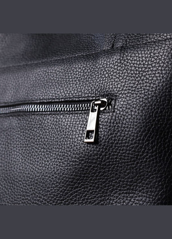 Зручна сумка-шоппер із натуральної шкіри чорна 22845 Shvigel (329198631)