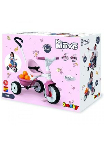 Дитячий велосипед Be Move 2 в 1 з багажником Рожевий (740332) Smoby be move 2 в 1 с багажником розовый (271557399)