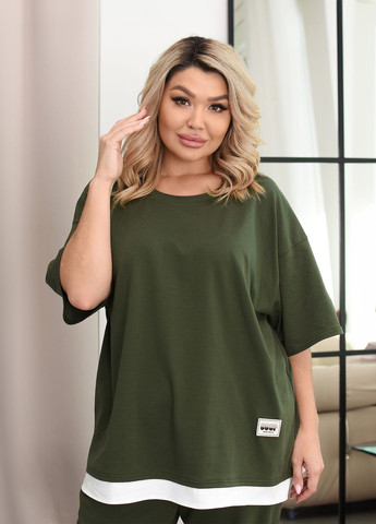 Костюм женский из кулира (футболка + джоггеры) No Brand (336547350)