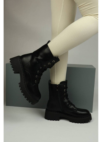 572 Черевики Зимові чорні шкіряні Yimeili (372384787)