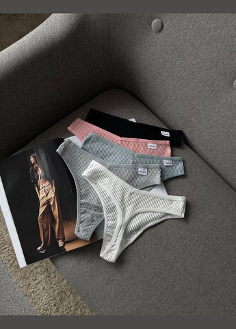 Жіночий набір трусиків стрінгів 6 шт. Базові трусики стрінги, що мають V-подібний виріз і завищену посадку love No Brand (322198852)