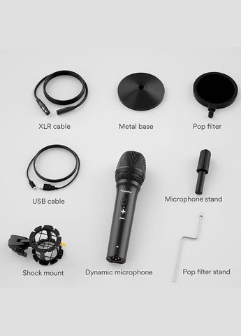 Микрофон динамический AU-HD300 XLR/USB с подставкой и поп-фильтром Maono (329444559)