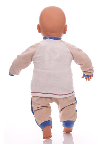 Бежевий зимній костюм з довгим рукавом для хлопчика велюровий dino бежевий 68 см (26639) BABYKROHA