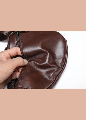 Мужская сумка-слинг кожаная 14737 Коричневая. Vintage (331910539)