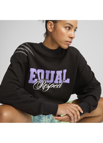 Чорний світшот lace em up equal respect crew women Puma однотонний (329692960)