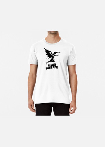 Белая мужская футболка с принтом black sabbath Stedman