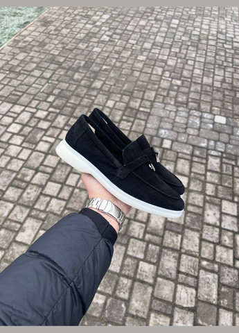 Vital-Textile Жіночі Лофери Чорний велюр+лотос лофери чорно-білий з натуральна замша, натуральна шкіра, україна — демісезон (322504874)