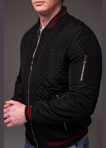 Весенний бомбер стеган в ромбик Vakko на молнии (325603067)