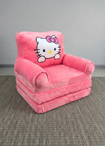 Детское кресло игрушка Хеллоу Китти розовый плюшевое раскладное в кровать Lalapka (369369949)