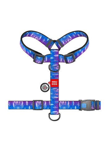Шлея для собак анатомическая H-образная WAUDOG Nylon с QR паспортом, рисунок "Ловец снов", пластиковый фастекс,, Ш 35 мм, А No Brand (363198879)