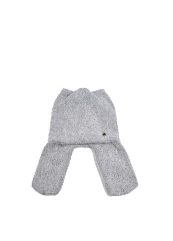 Шапка вушанка з вушками жіноча ангора сіра АФІНА LuckyLOOK 565-159 (322789775)