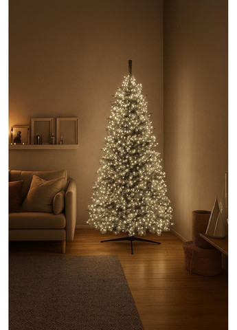 Новорічна гірлянда Хвойна лапа 100 м 3000 LED білий провід Біле сяйво D3000L100MWW No Brand (369477938)