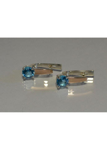 Срібні сережки з пластинами із золота Silver Style (366814073)