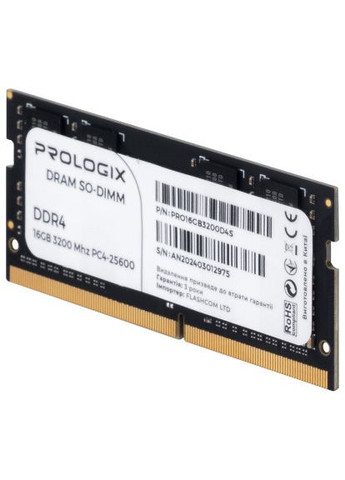 Модуль пам'яті для ноутбука (PRO16GB3200D4S) Prologix SoDIMM DDR4 16GB 3200 MHz (366695453)