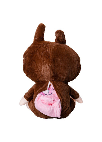 М'яка іграшка-плед, подушка 3 в 1 Лабубу 50 см Коричневий ТМ LAB2BR Colorful Home (370800513)