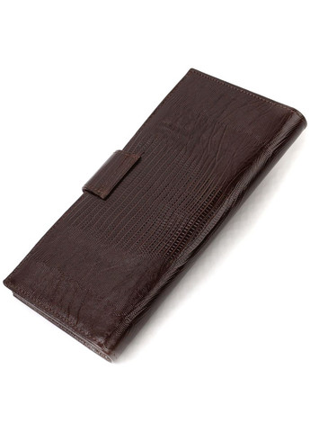 Вертикальное портмоне для документов мужское Кожаное с тиснением 21718 Коричневое Canpellini (306881363)