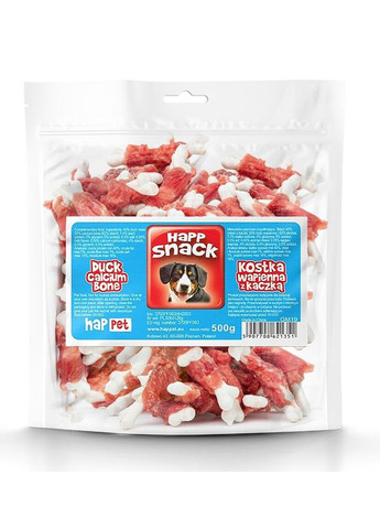 Кальцинированная кость с мясом утки лакомство для собак 0,5 кг (GM19) (5907708621351) Happet (354702069)