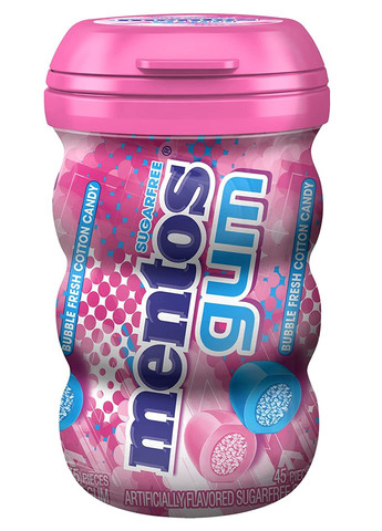 Жевательная резинка со вкусом сладкой ваты SugarFree Chewing Gum, Bubble Fresh Cotton Candy (45 штук в банке) Mentos (280265788)