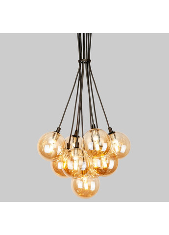 Подвесная черная люстра "Пучок" с кофейными плафонами на 9 ламп (61-P100F-9 BK+BR) No Brand (370071958)