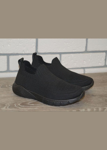 Чорні Осінні кросівки підліткові без шнурків SWIN SHOES 2093-1