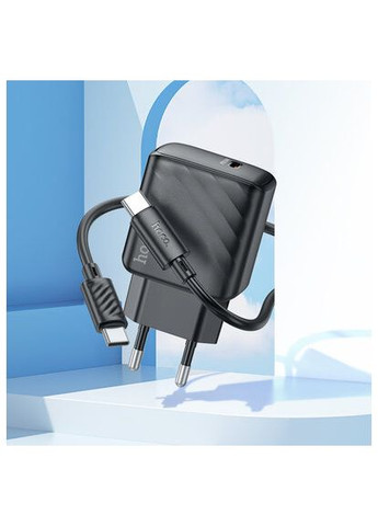 Мережевий зарядний пристрій з кабелем CS22A Value single port PD30W charger set(Type-C to Type-C) Black Hoco (364925263)