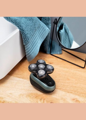 Бритва електр. роторна RX7 ULTIMATE, бритв.головок-5, Li-Ion, сух.+волог., тример, чорно-зелений Remington (320827130)