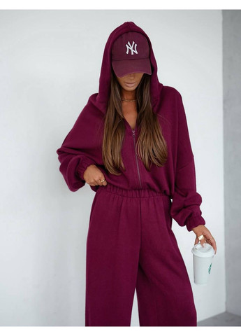 Жіночий спортивний костюм: укорочений худі на блискавці та широкі штани MonCher (361057387)