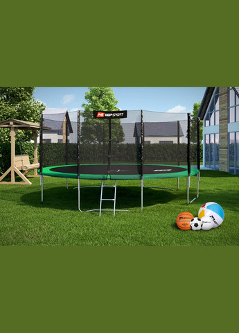Батут 16ft (488см) зеленый с внешней сеткой Hop-Sport (296119675)