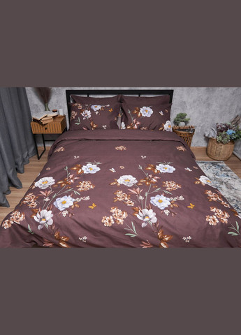 Комплект постельного белья Микросатин Premium «» евро 200х220 наволочки 2х40х60 (MS-820005015) Moon&Star floral mocha (293148392)